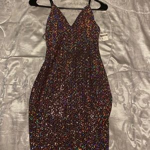 Edge Multicolored Sequin Dress (S)